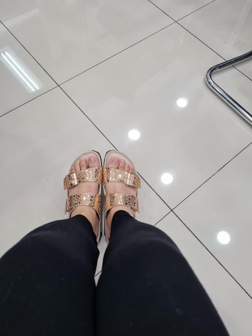 birkenstock arizona rose gold