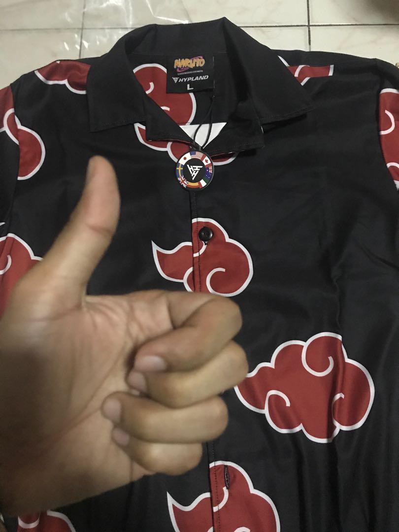 naruto akatsuki button up