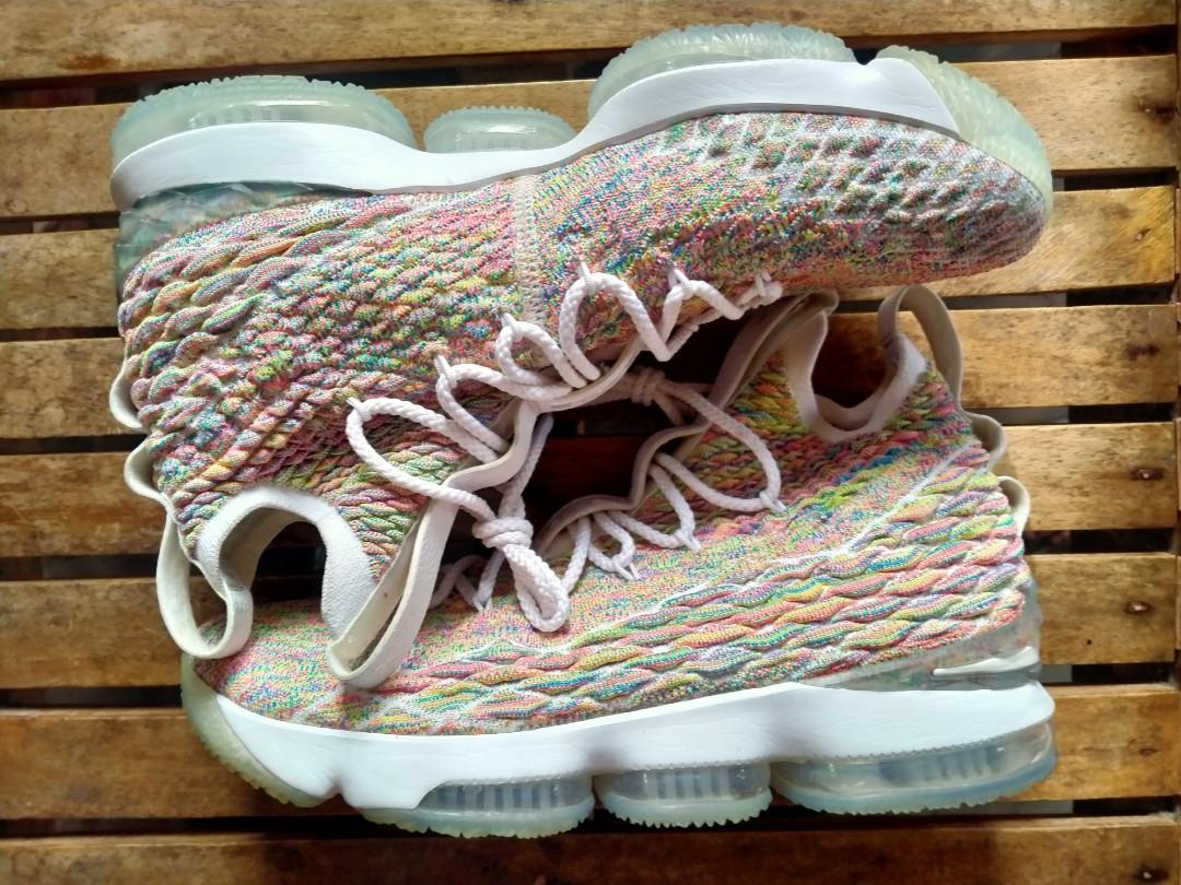lebron 15 multicolor white