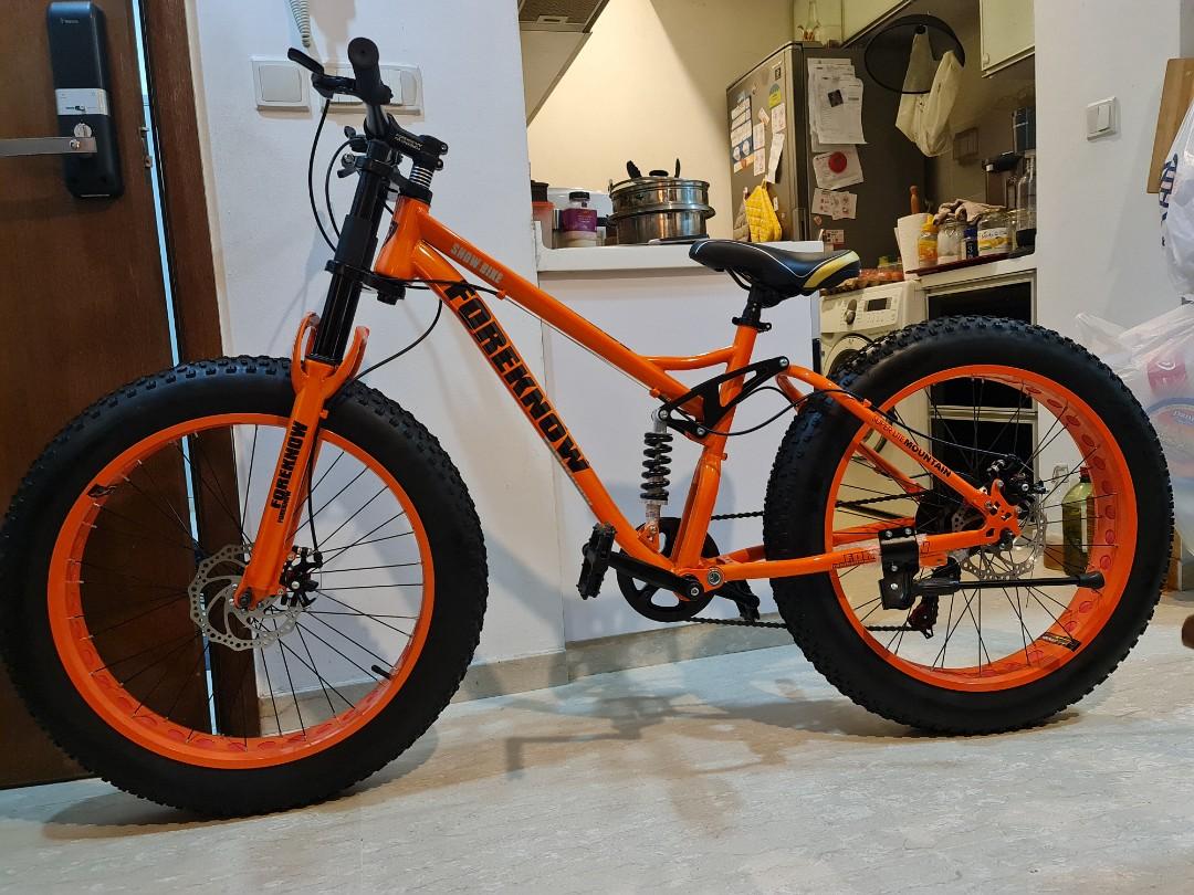 Fat bike full suspension Foreknow Mountain Bike (24u201d/26u201d), Sports 