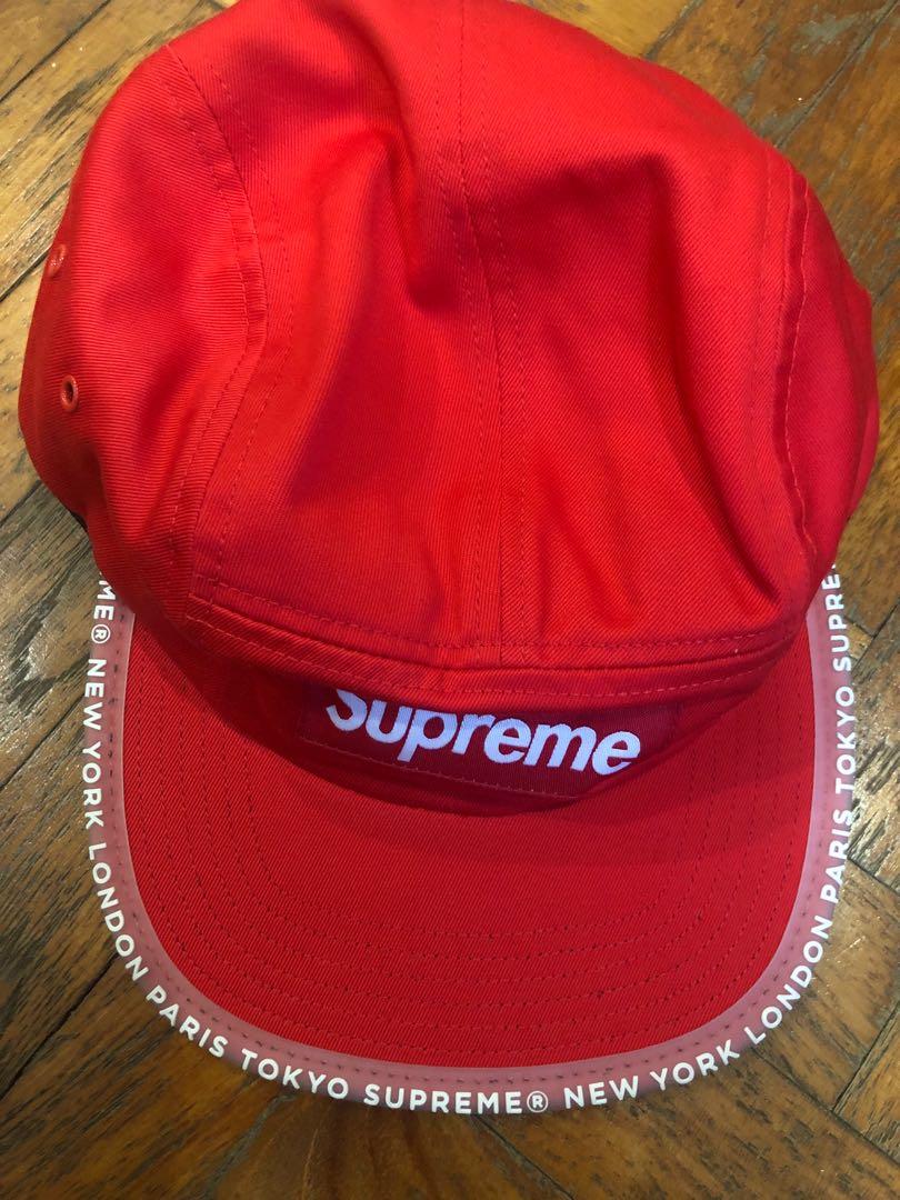 Supreme Worldwide Visor Tape Cap (RED), Men's Fashion, Watches 
