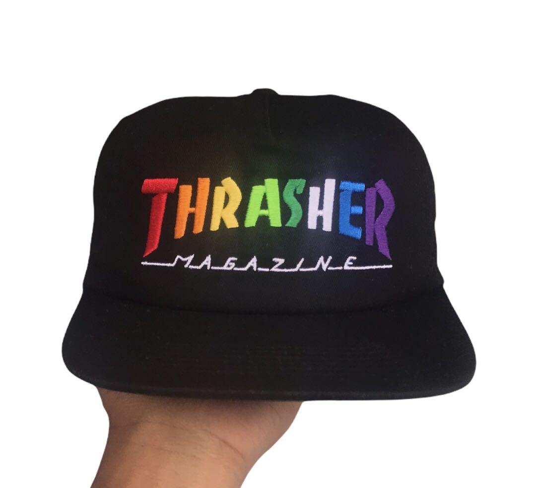 THRASHER RAINBOW SNAPBACK, Fesyen Pria 