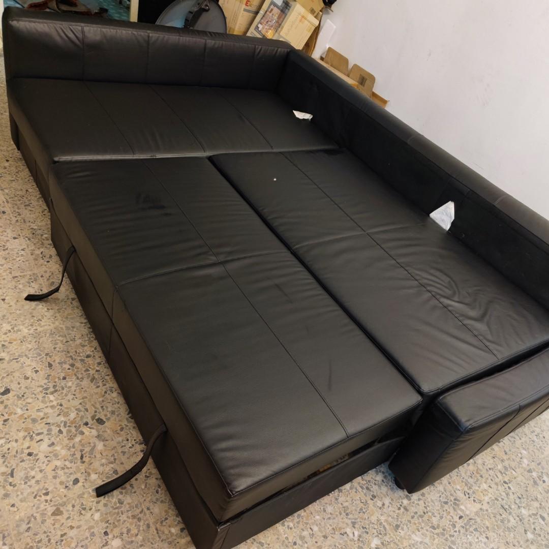 FRIHETEN sleeper sectional,3 seat w/storage, Bomstad black - IKEA
