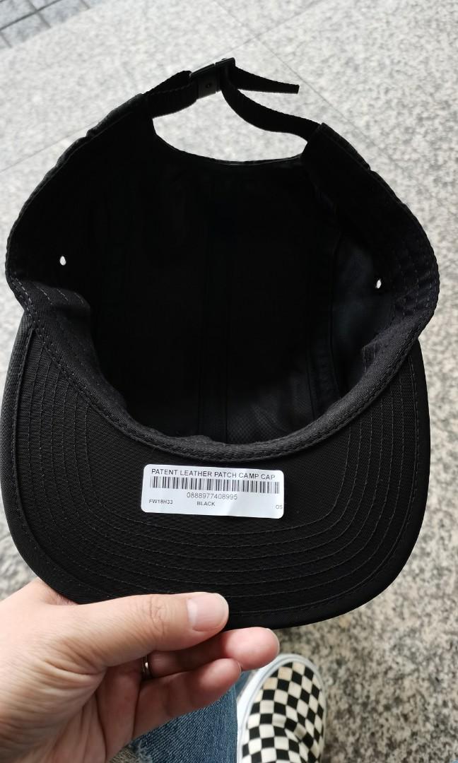 Supreme Patent Leather Patch Camp Cap, Men's Fashion