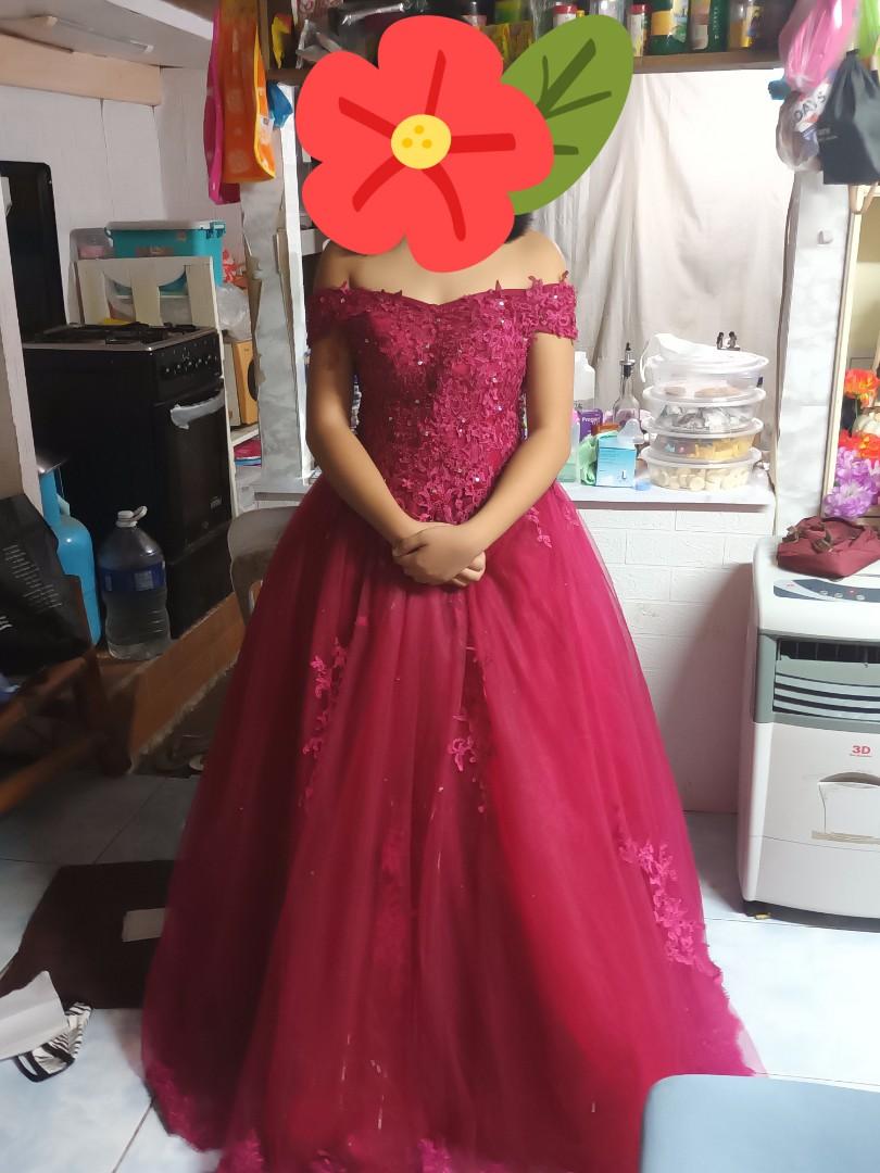 Simple and Elegant Red Debut Gown 