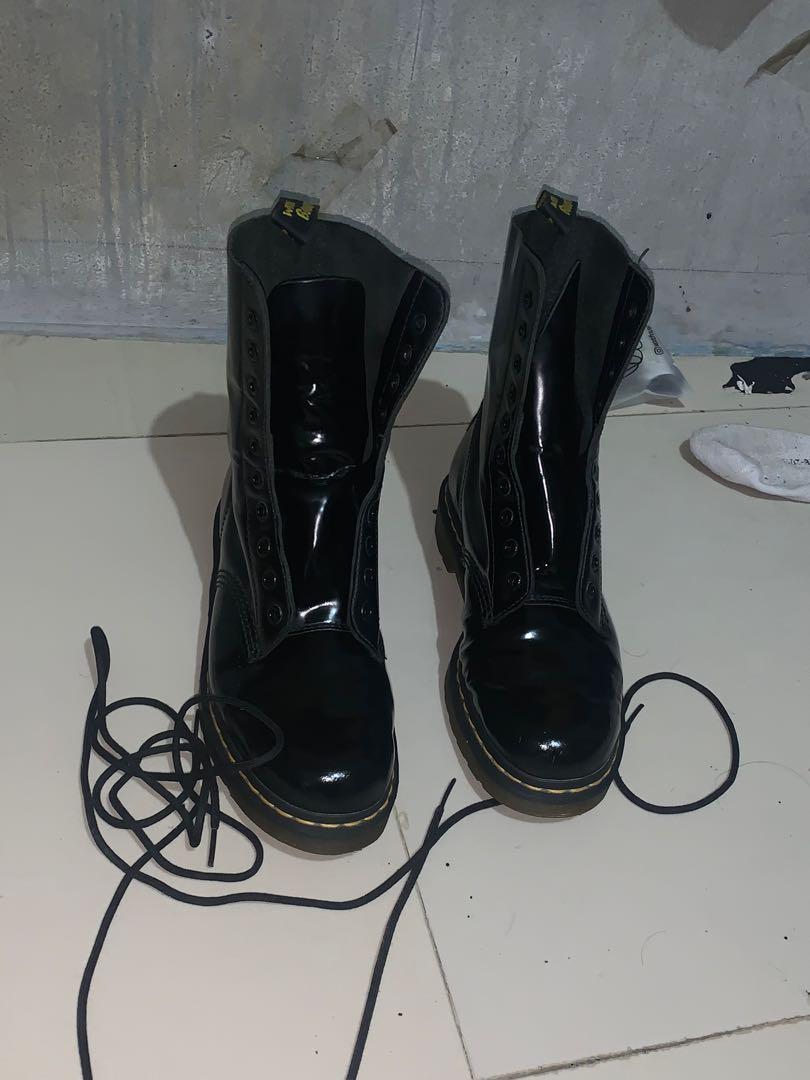 1460 contrast stitch leather boots