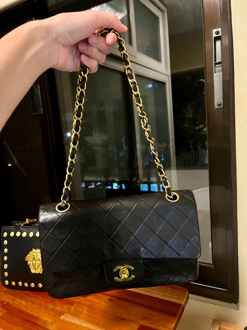 RARE 1991-1994] Chanel Black Quilted Lambskin Medium Classic Double Flap  GHW, Luxury, Bags & Wallets on Carousell