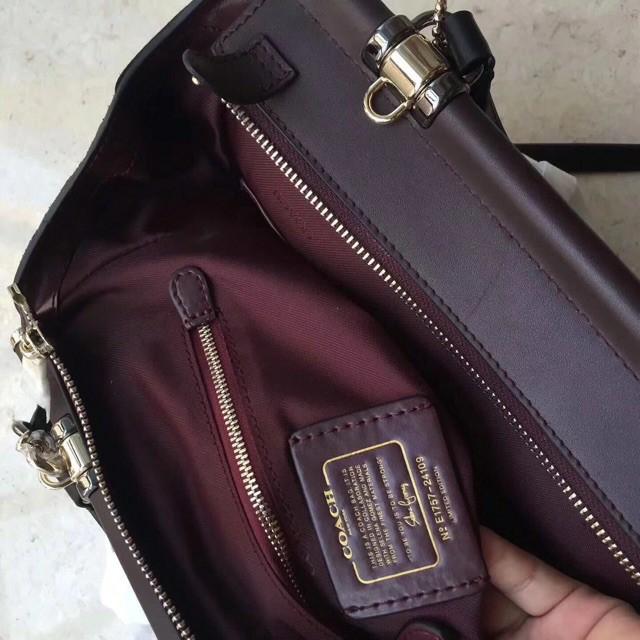 Coach Mini Rowan Crossbody CE631 Dark Magenta in 2023  Black leather  crossbody bag, Coach crossbody bag, Vintage leather handbag