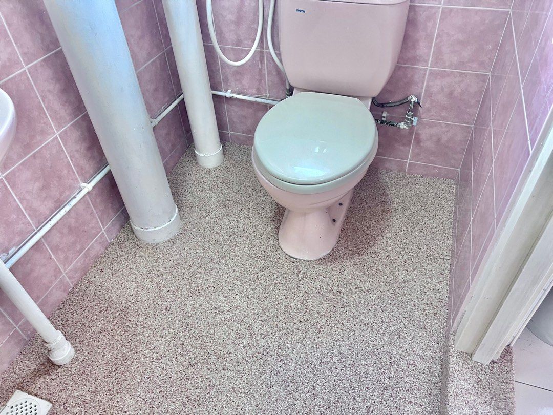 Toilet Renovation Epoxy Flooring Debonded Flakes Removal Peeling