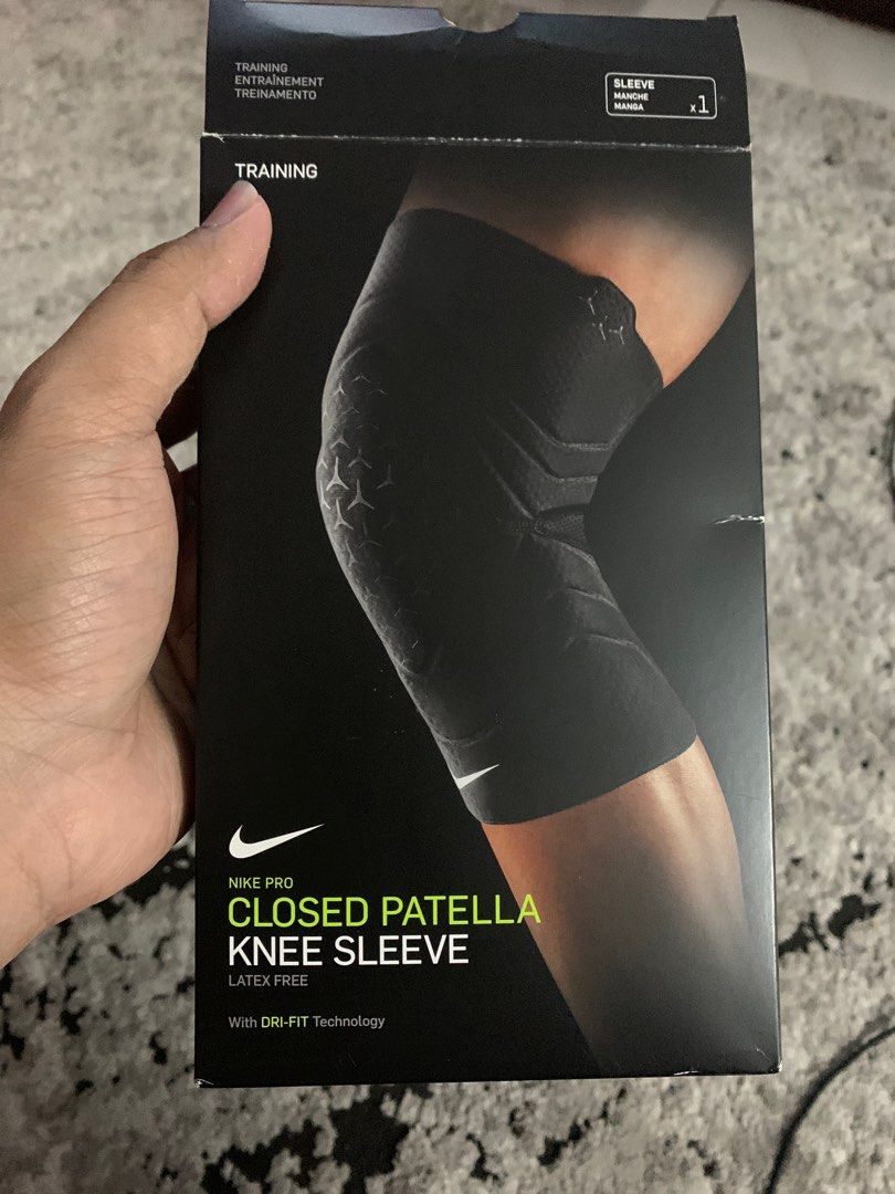 NIKE Pro Closed Patella Knee Sleeve 2.0 Adult Black Compression NEW