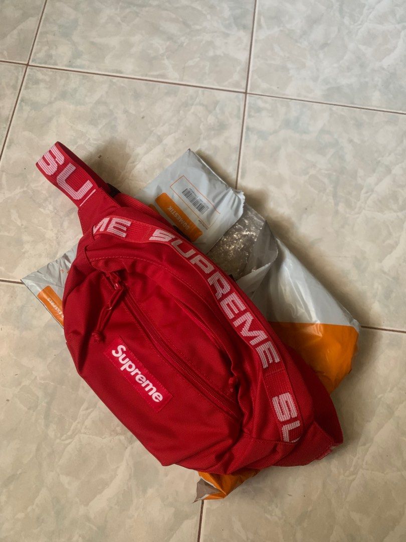 Supreme Ss18 Waist Bag Red - Original, Men'S Fashion, Bags, Sling Bags On  Carousell