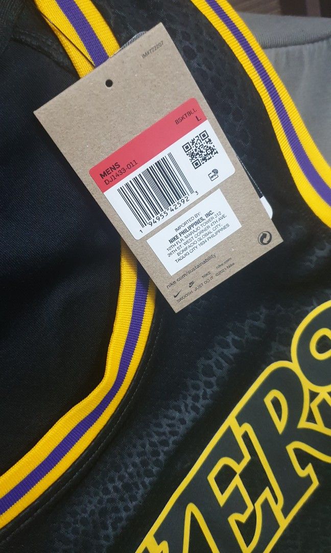 Nike Lakers LeBron James 'Black Mamba' DJ1433-011 Men Swingman Jersey Size  Small