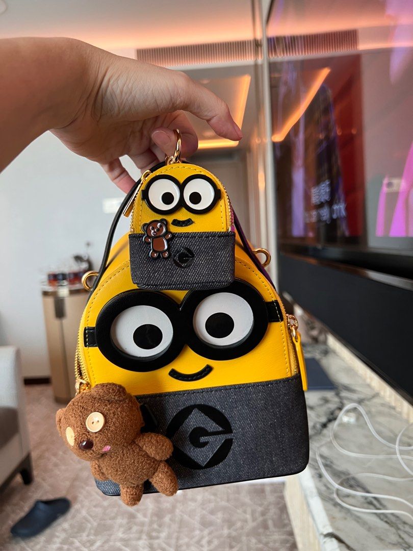 FION Minions Leather Nano Crossbody & Shoulder Handbag - Eating Noodles