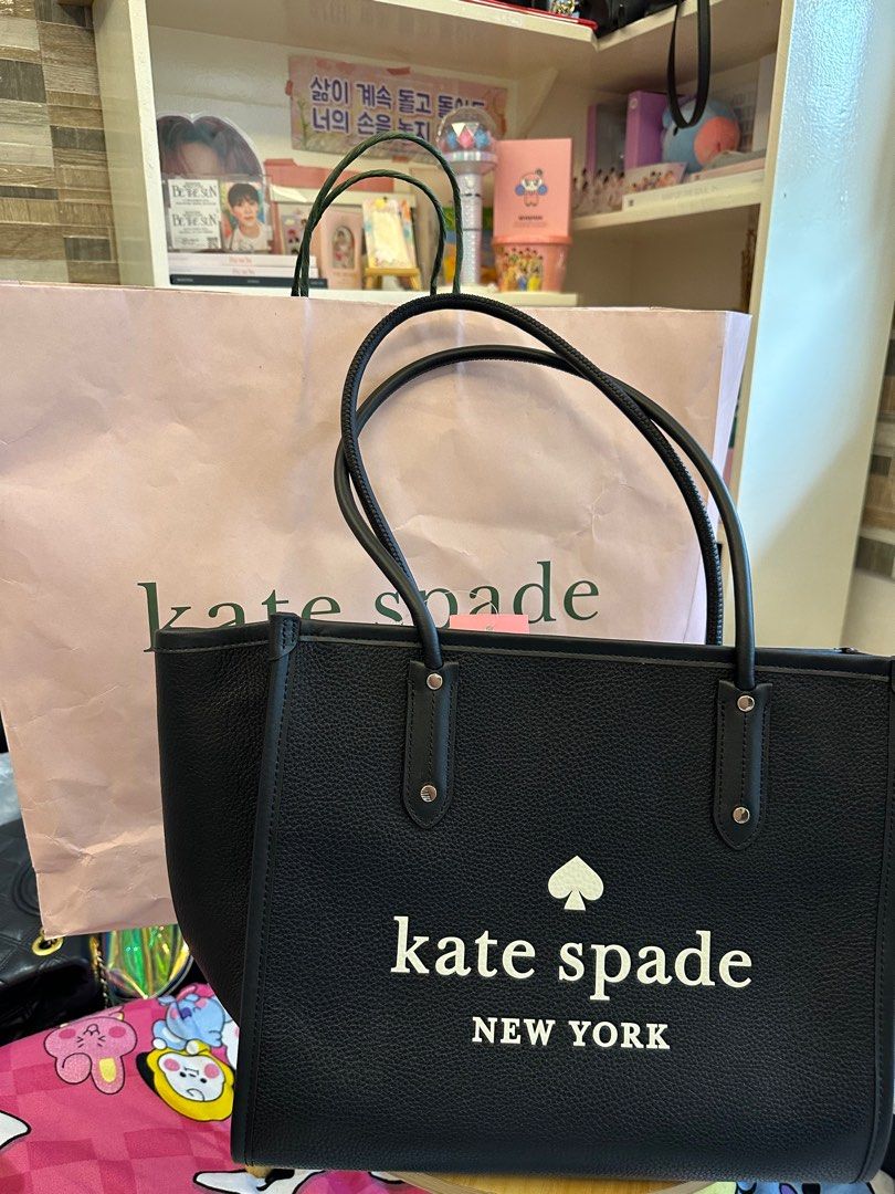 Kate Spade Cara Large Tote Bag (Black), Luxury, Bags & Wallets on Carousell