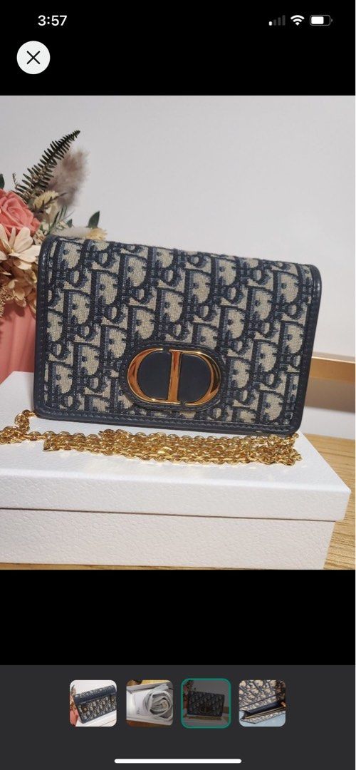 Like New Christian Dior 2-in-1 30 Montaigne Pouch Blue Dior Oblique Jacquard,  Luxury, Bags & Wallets on Carousell