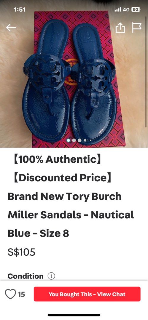 Tory burch nautical discount blue miller sandals