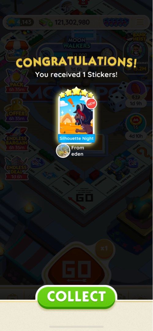 Gotcha! - ¡Vale! - Monopoly GO Stickers/Cards (5 stars)